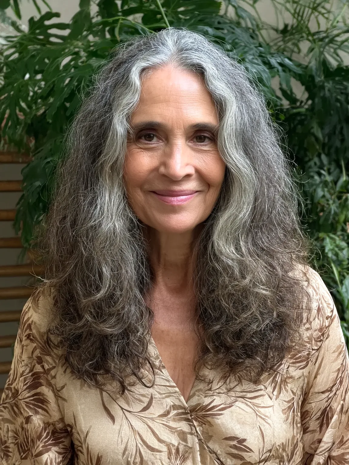 Long Voluminous Natural Silver and Charcoal Layers